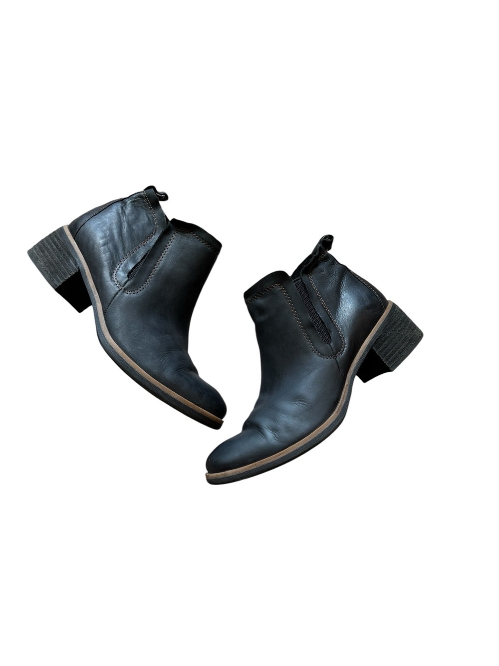 Korks Women’s Tasha Black Leather Slip On Bootie - Size 6